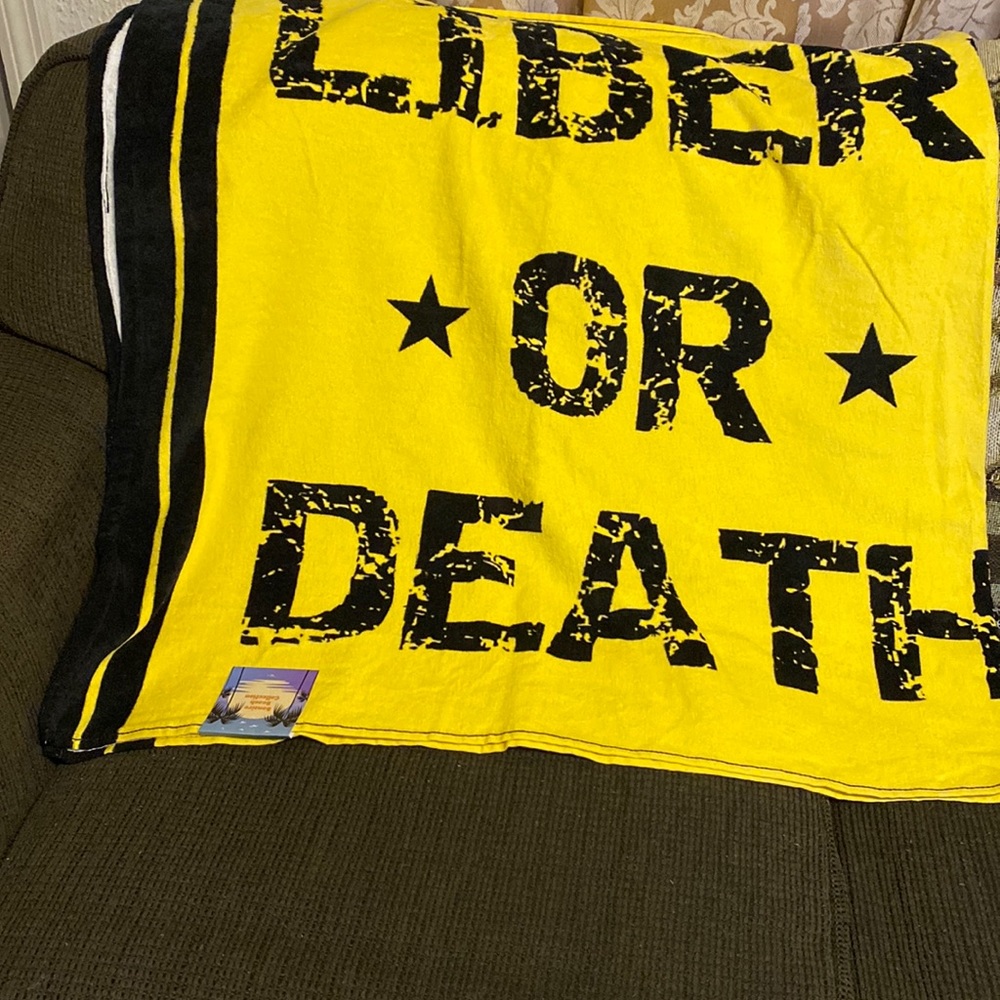 NWT Liberty or Death Beach Towel,                    measures 34” x 64” - Picture 3 of 3